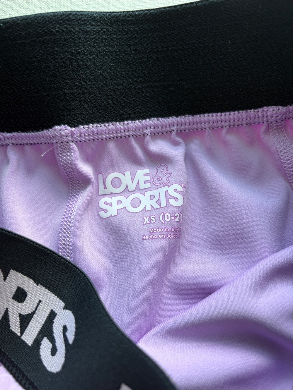 Love & Sports Lilac Women's Athletic Shorts with Elastic Logo Waistband - Picture 2 of 2